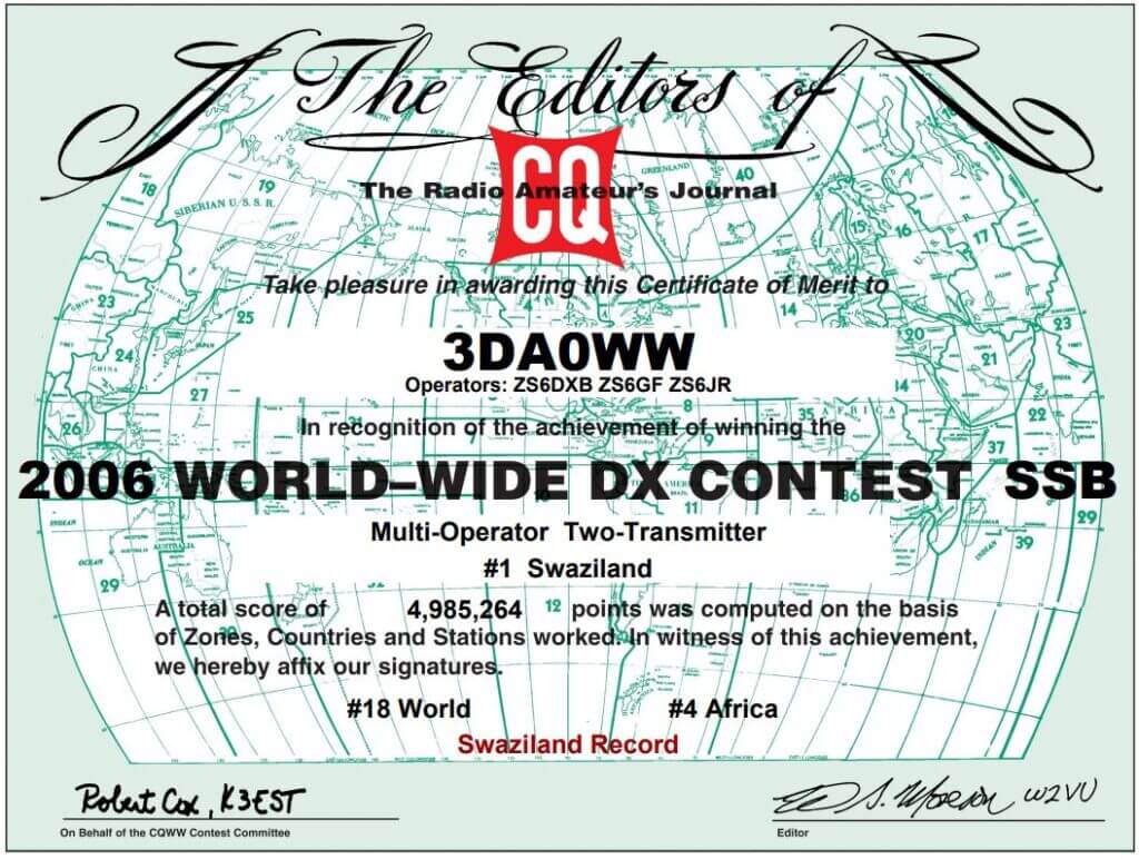 3DA0WW CQ WW 2006